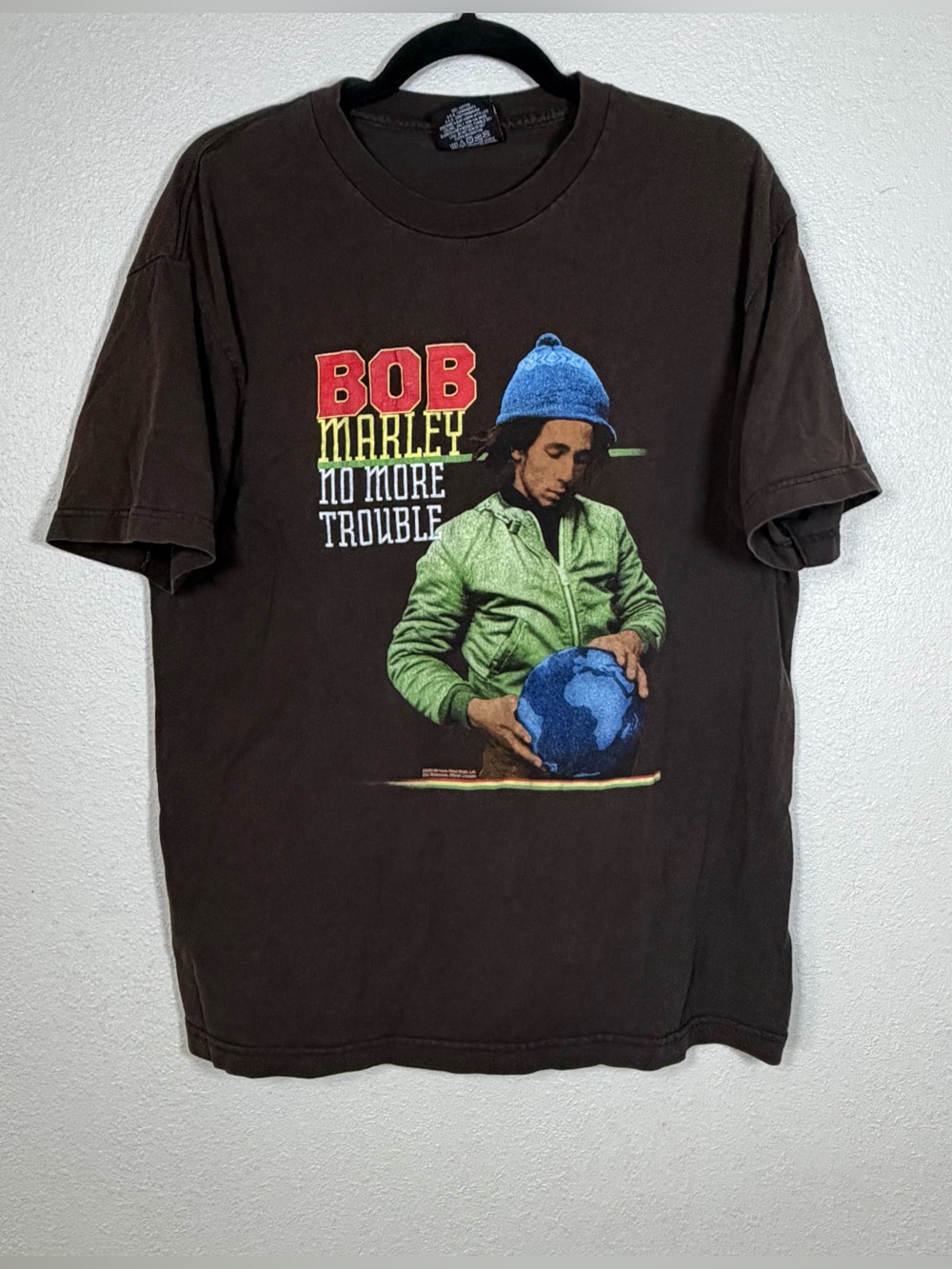 Vintage Y2K 2003 Bob Marley No More Trouble Graphic Tee Large Reggae Islander